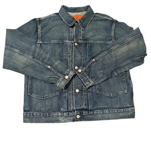 Double RL & Co Denim Jacket Mens Large Original‎ Copper Riveted Overalls